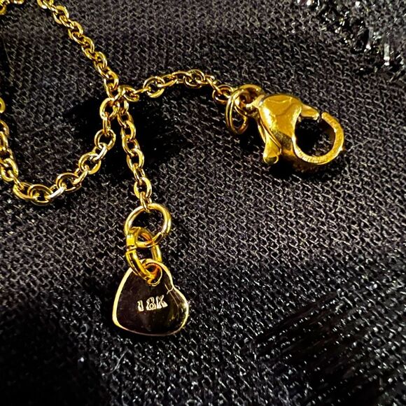 SALE 18k Stamped Gold Filled Padlock Engraved Letter “T” Initial Necklace - Picture 3 of 6